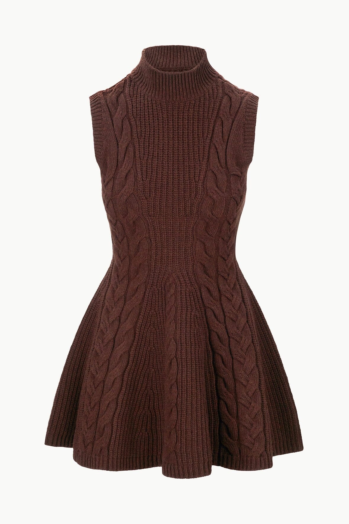 STAUD CHARADE DRESS DARK CHOCOLATE - 1