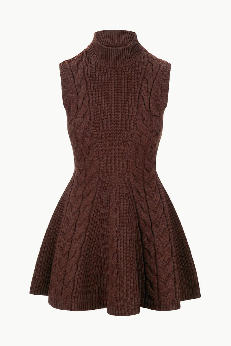 STAUD STAUD CHARADE DRESS DARK CHOCOLATE - R25R2140WN-DKCH | REVERSIBLE