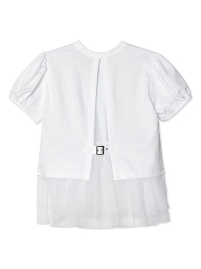 Noir Kei Ninomiya tulle-layer cotton T-shirt outlook