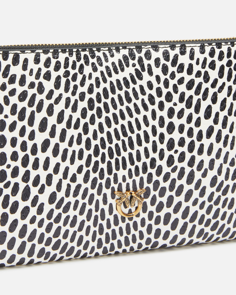POLKA DOT LEATHER EVENING BAG WITH SHOULDER STRAP 3