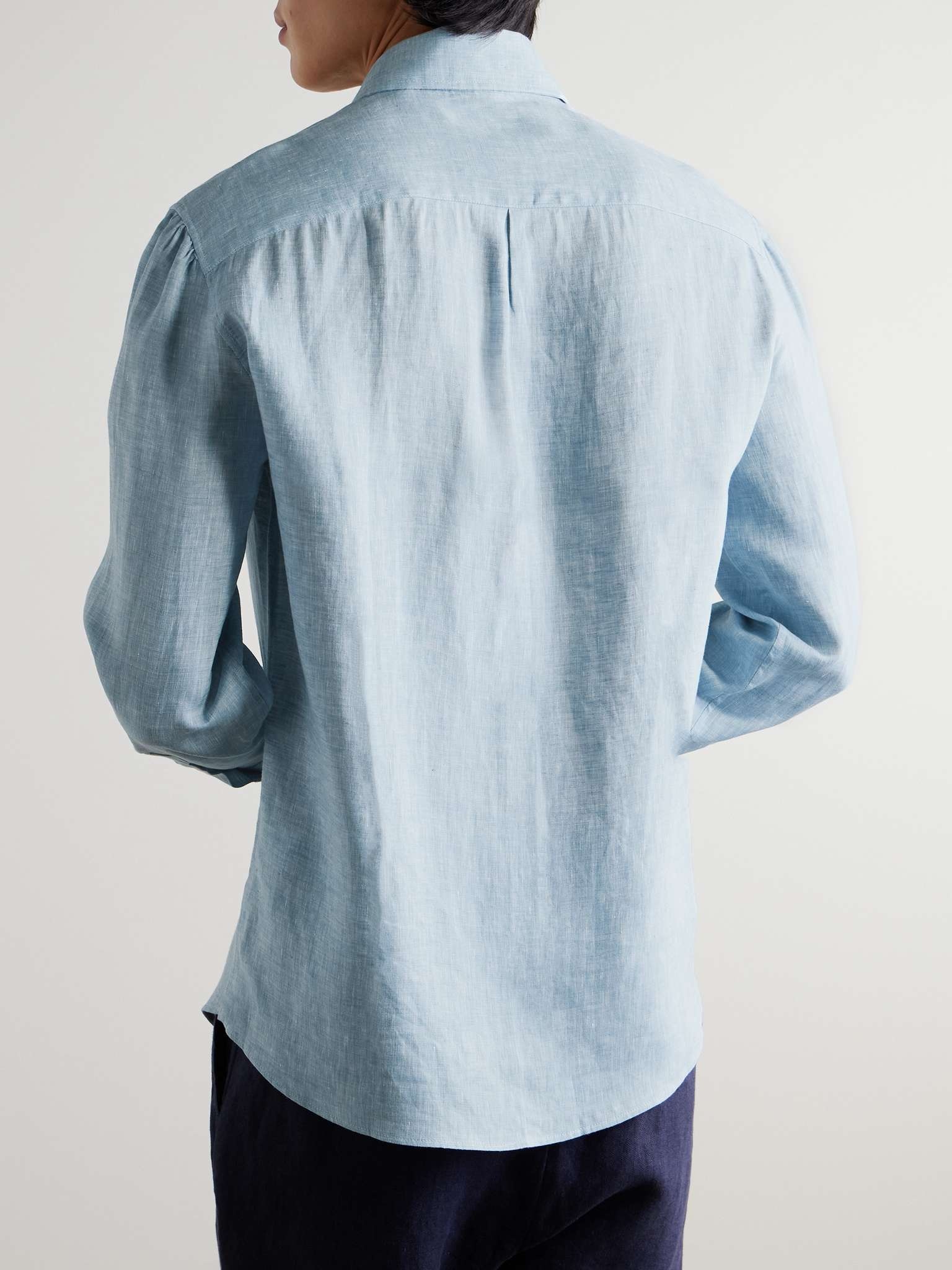 Spread-Collar Linen Shirt - 4