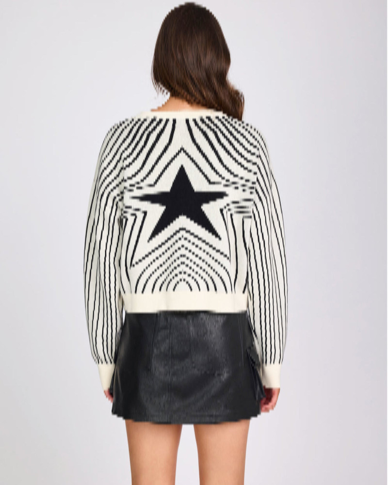 Star Gazing Knitted Sweater - Mono Print 7