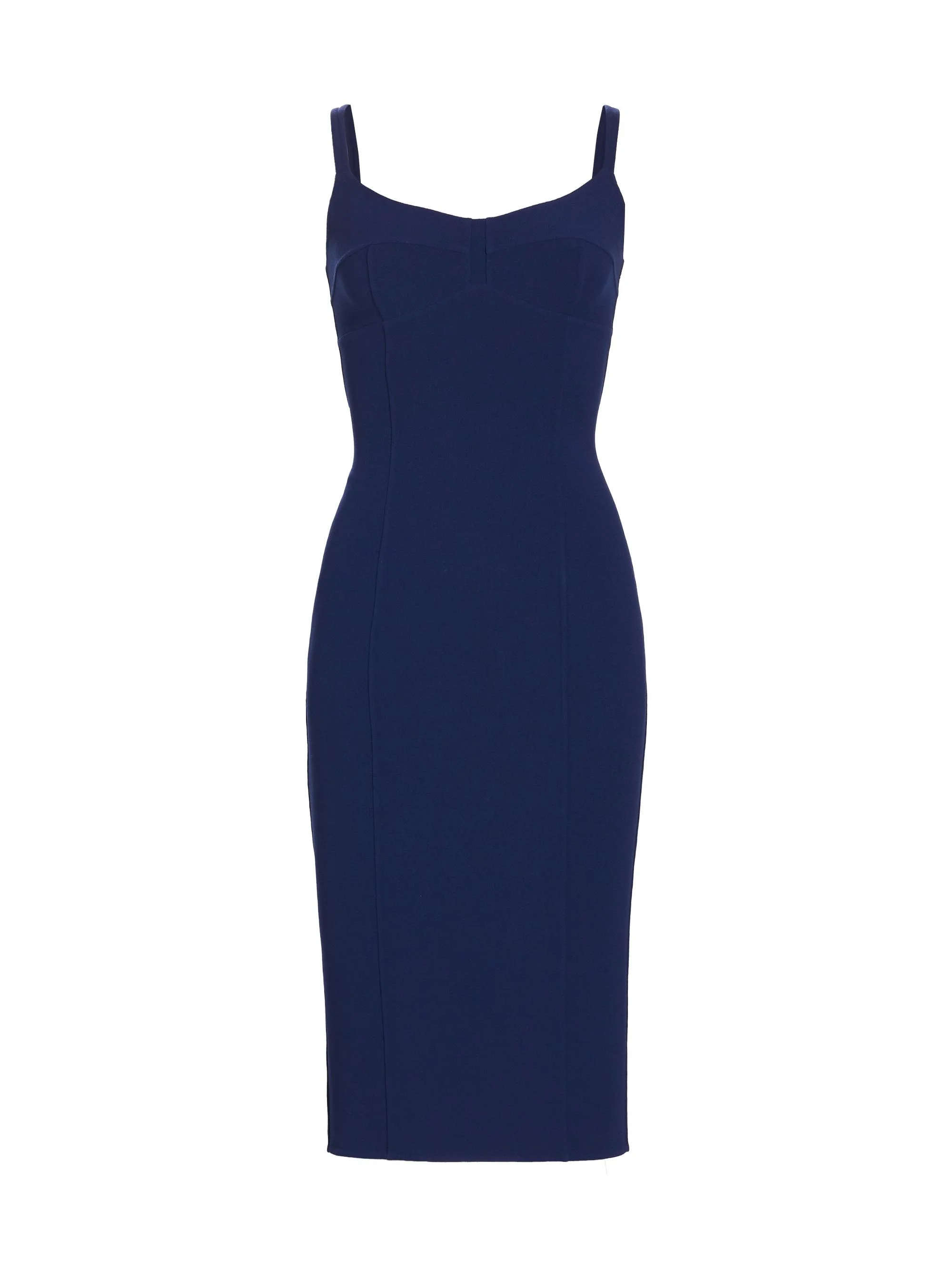 Women's Wool-Blend Slip Sheath Dress - Navy - 1