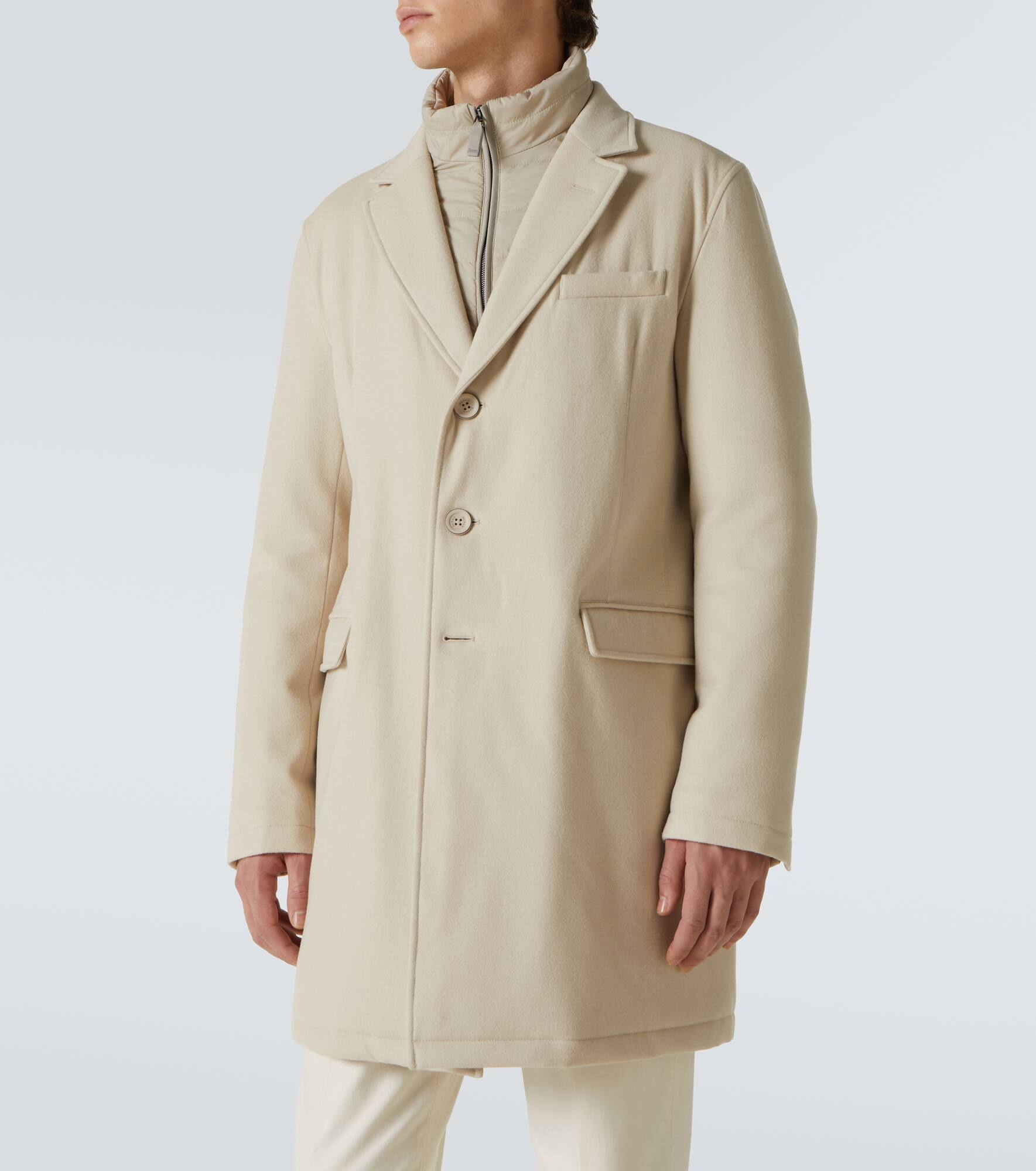Layered wool coat - 3
