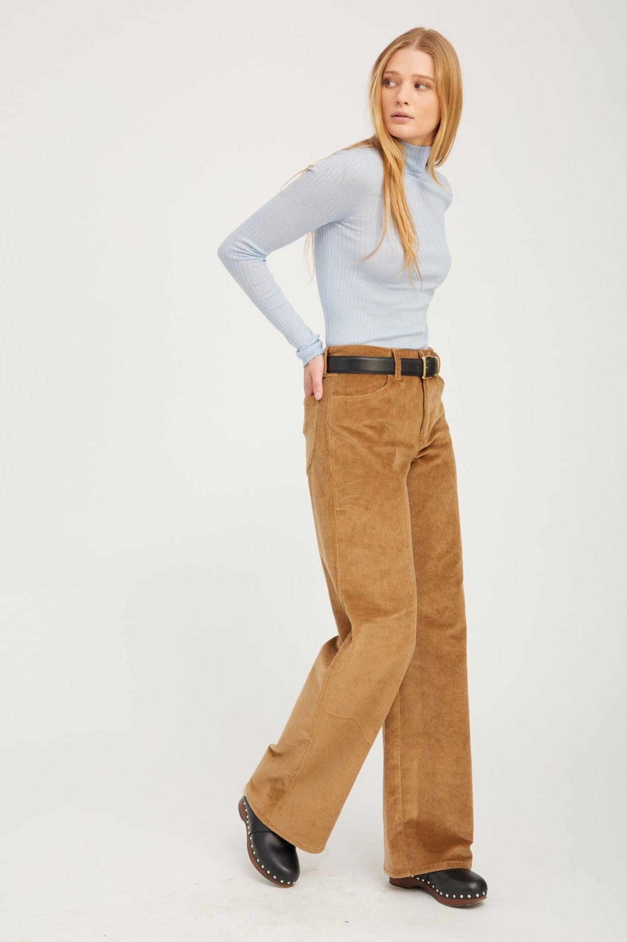 BABY BLUE CASHMERE MOCK NECK - 4
