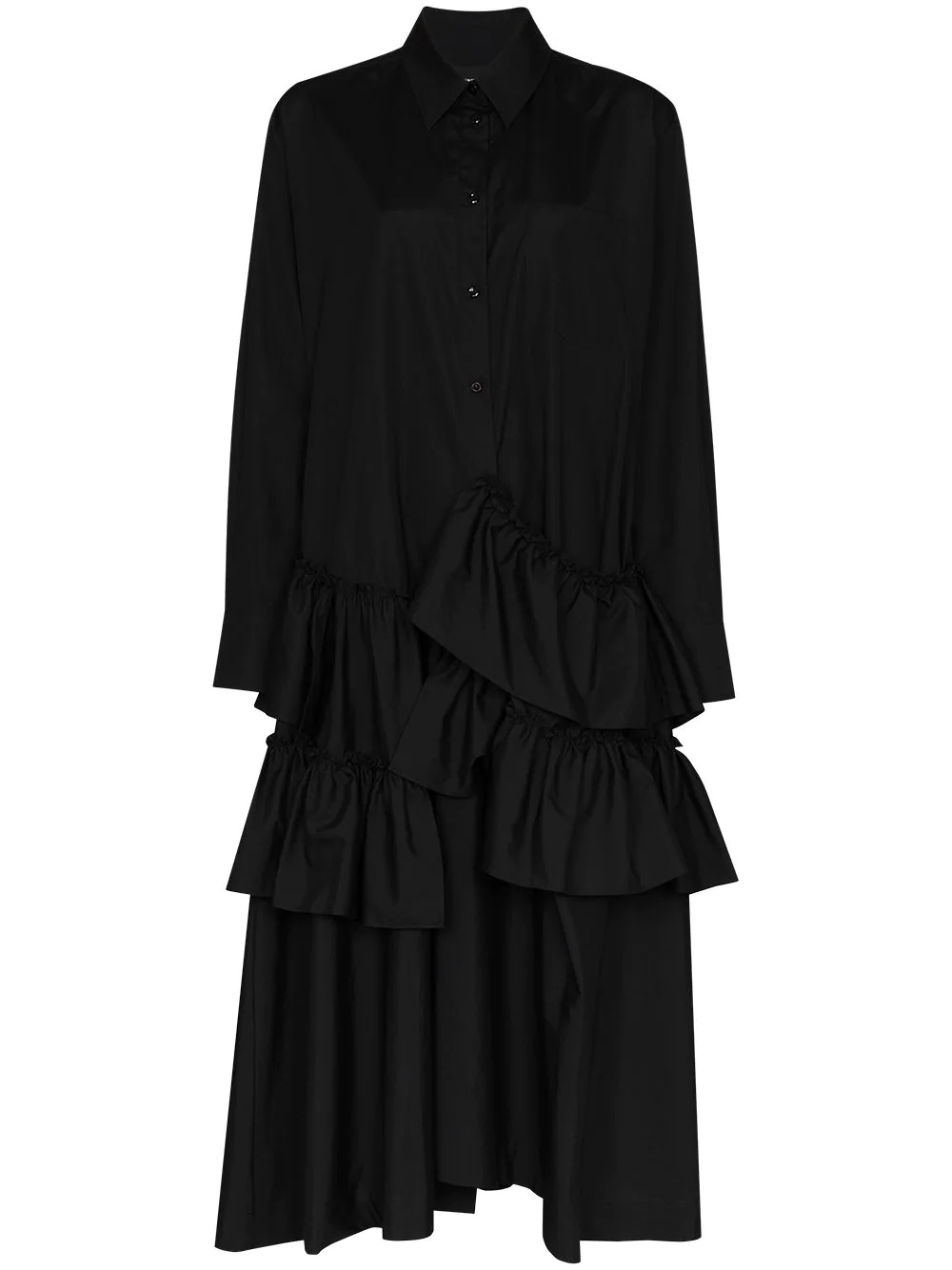 tiered maxi shirt dress - 1