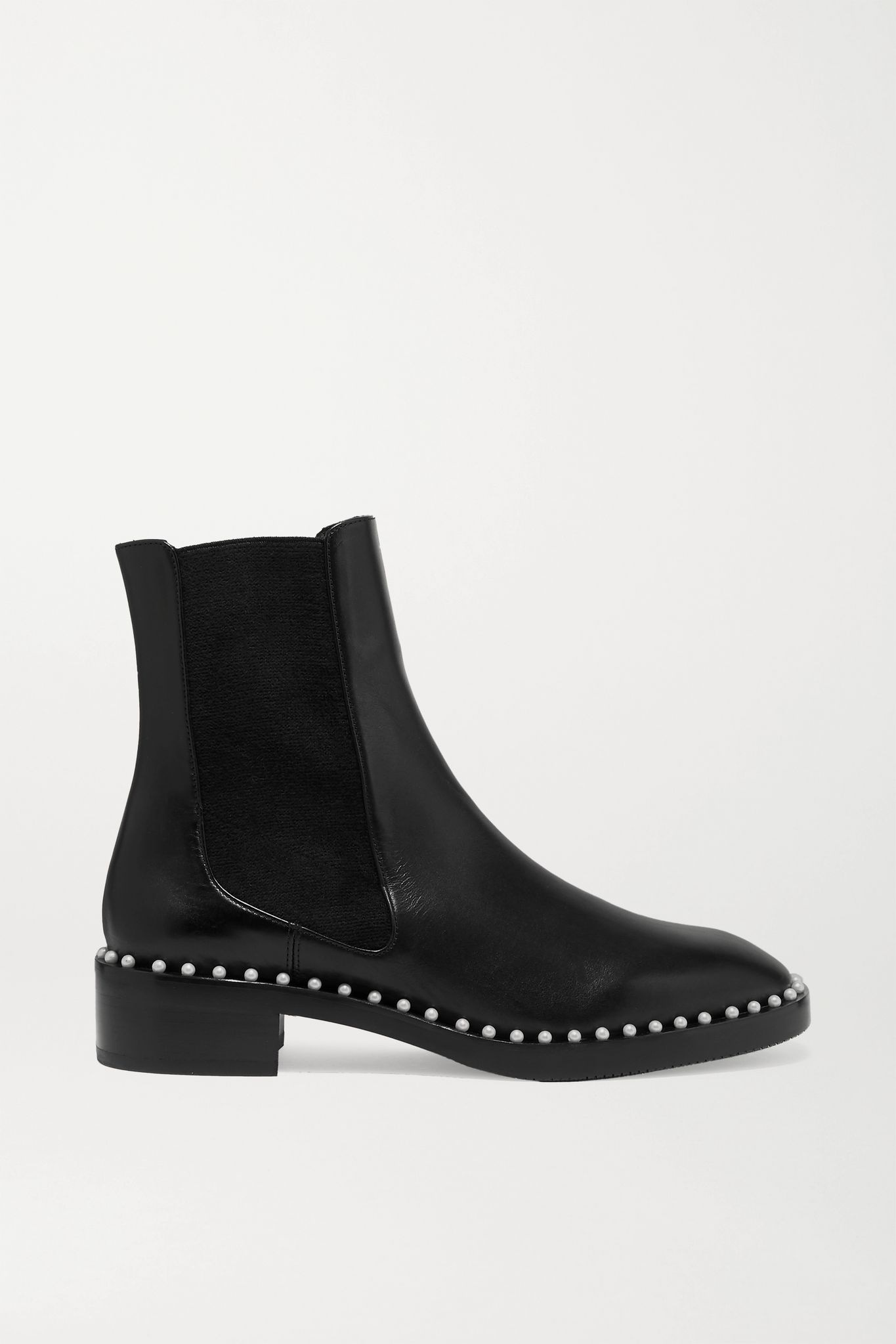 Cline faux pearl-embellished leather Chelsea boots - 1