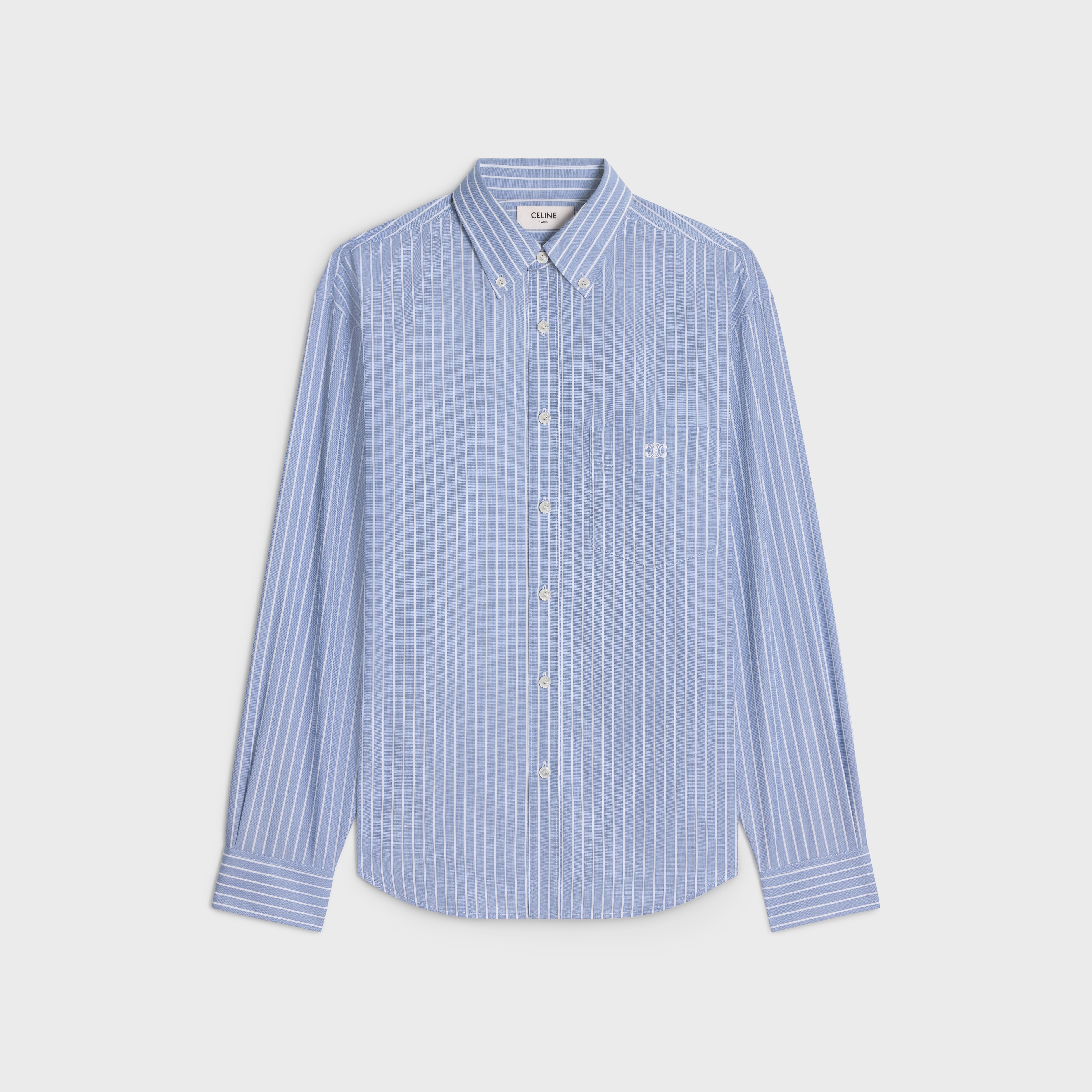 striped cambridge shirt in chambray cotton - 1