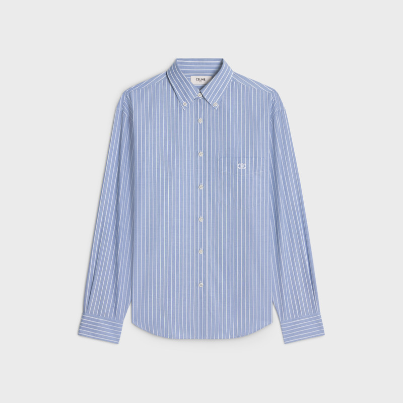 striped cambridge shirt in chambray cotton 1