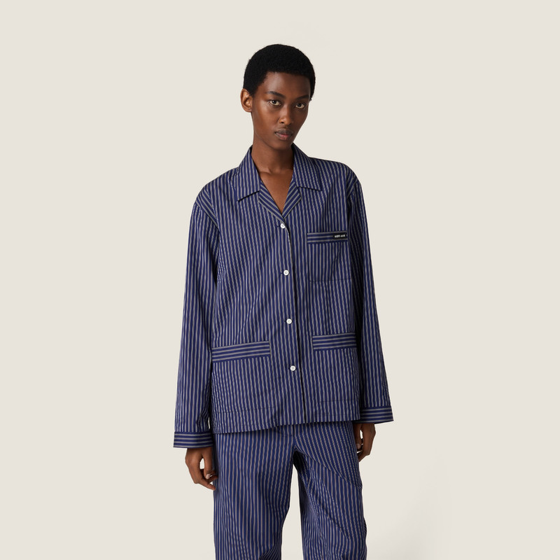 Miu Miu Striped poplin shirt outlook