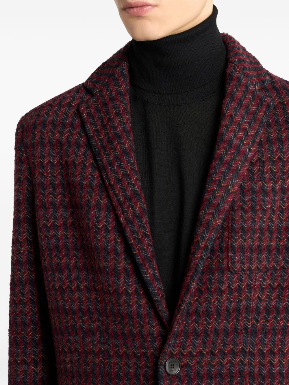 jacquard herringbone blazer - 4