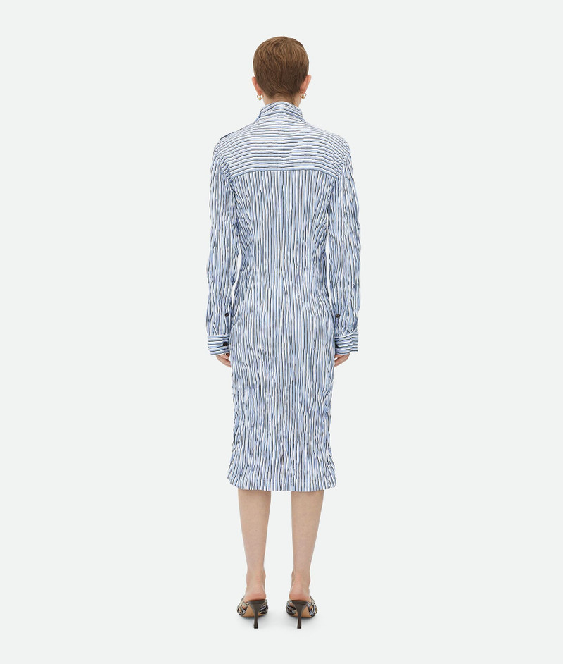 Striped Technical Viscose Crinkled Dress 3