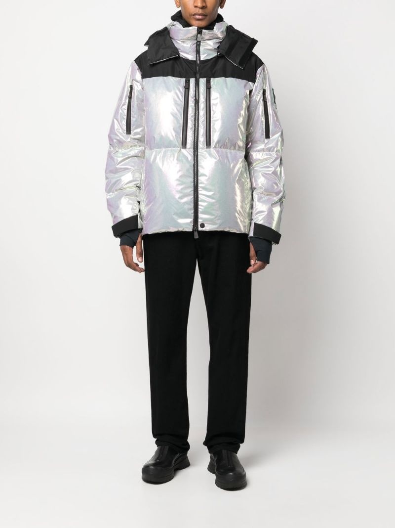 metallic padded-design jacket - 2