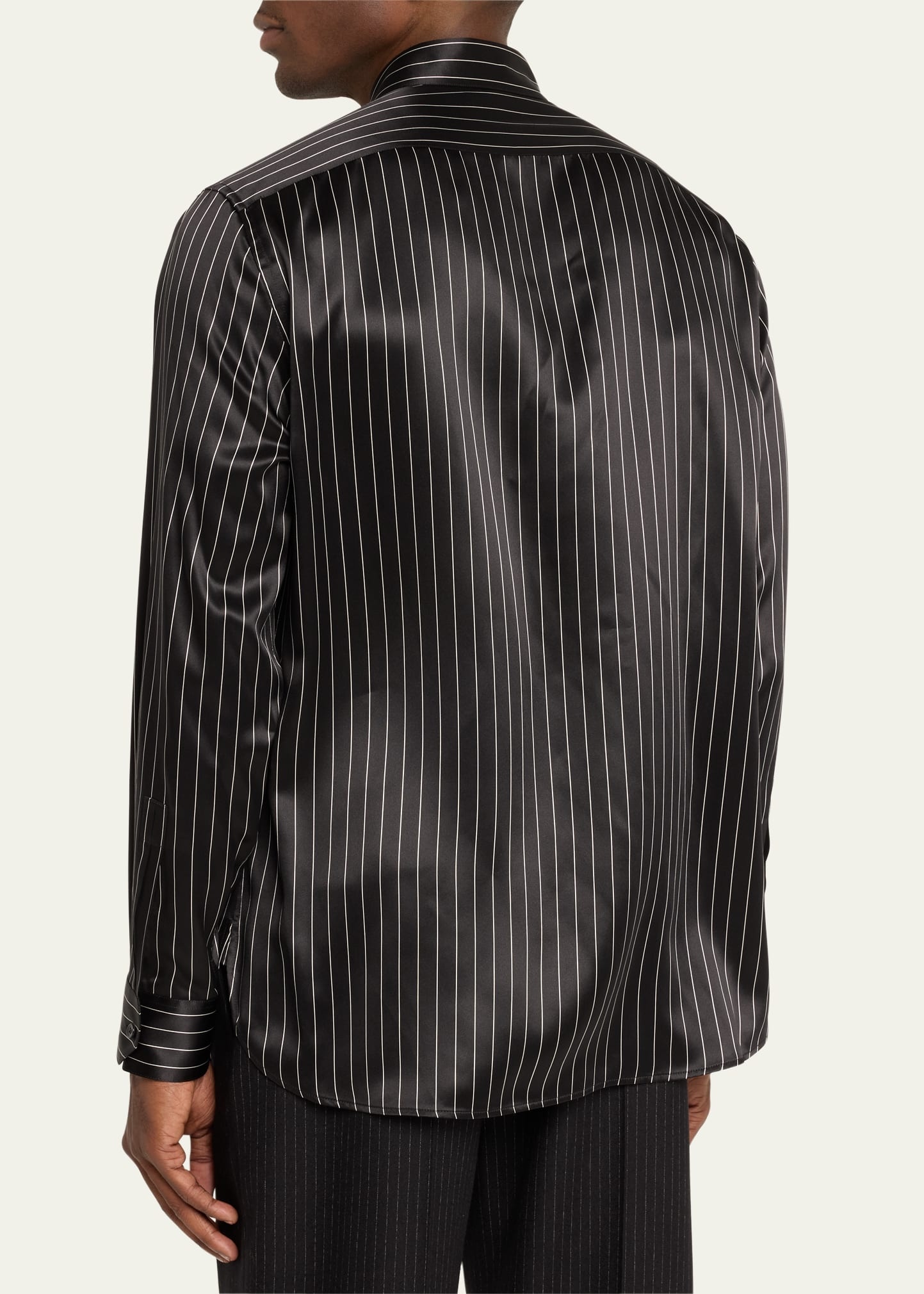 Men's Striped Silk Dress Shirt - 3