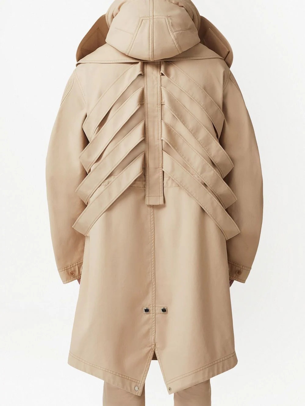 detachable-hood oversized cotton parka - 4