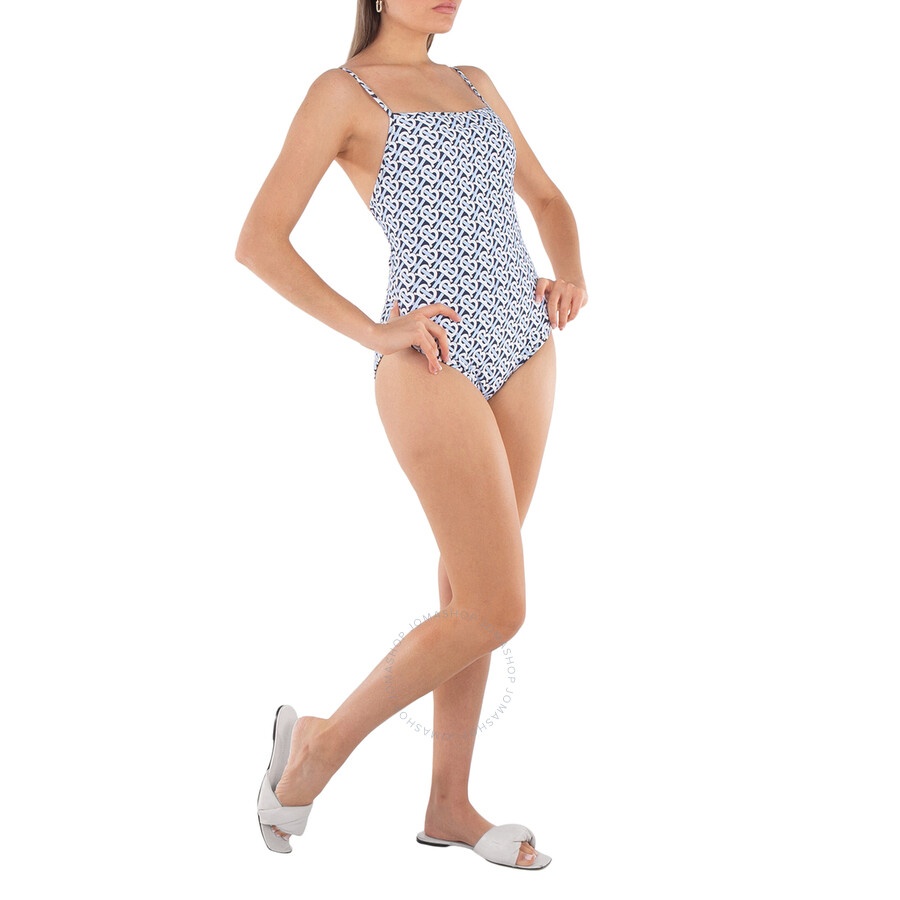 Burberry Blue TB Monogram Print One-Piece Swimsuit - 2
