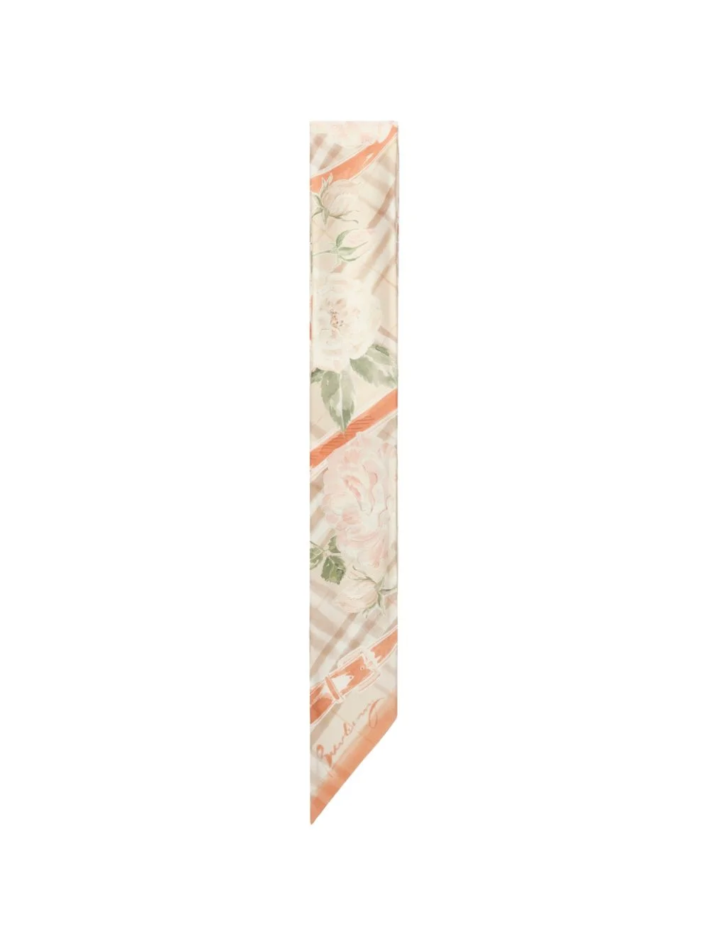 skinny rose Check silk scarf - 1