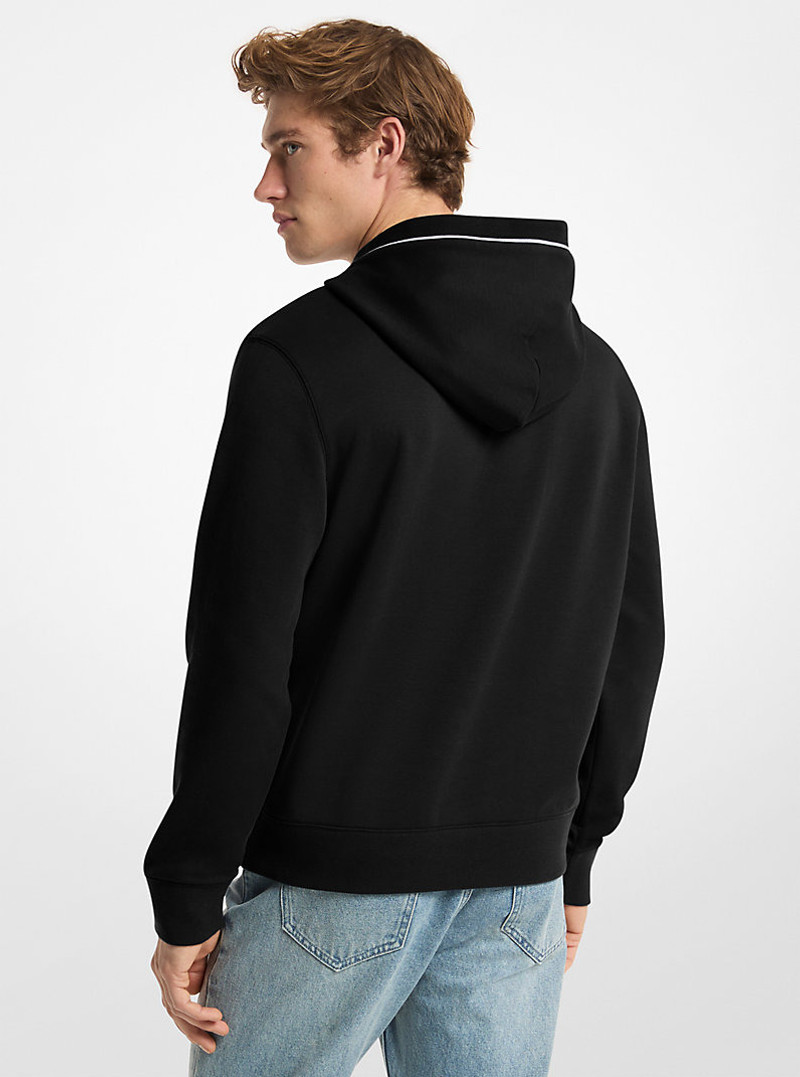 MICHAEL KORS Logo Trim Cotton Blend Hoodie outlook