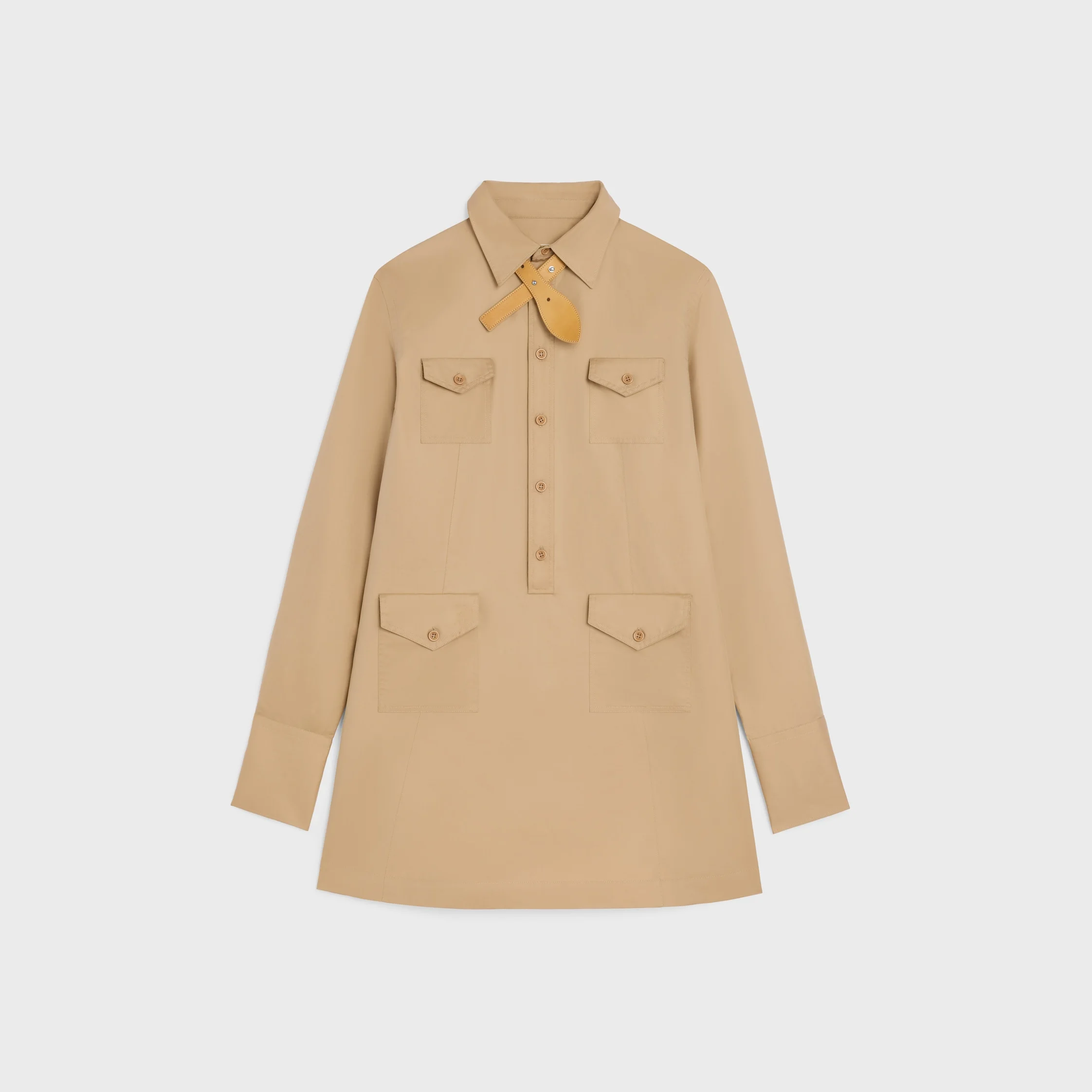 shirt dress IN cotton and silk twill - 1
