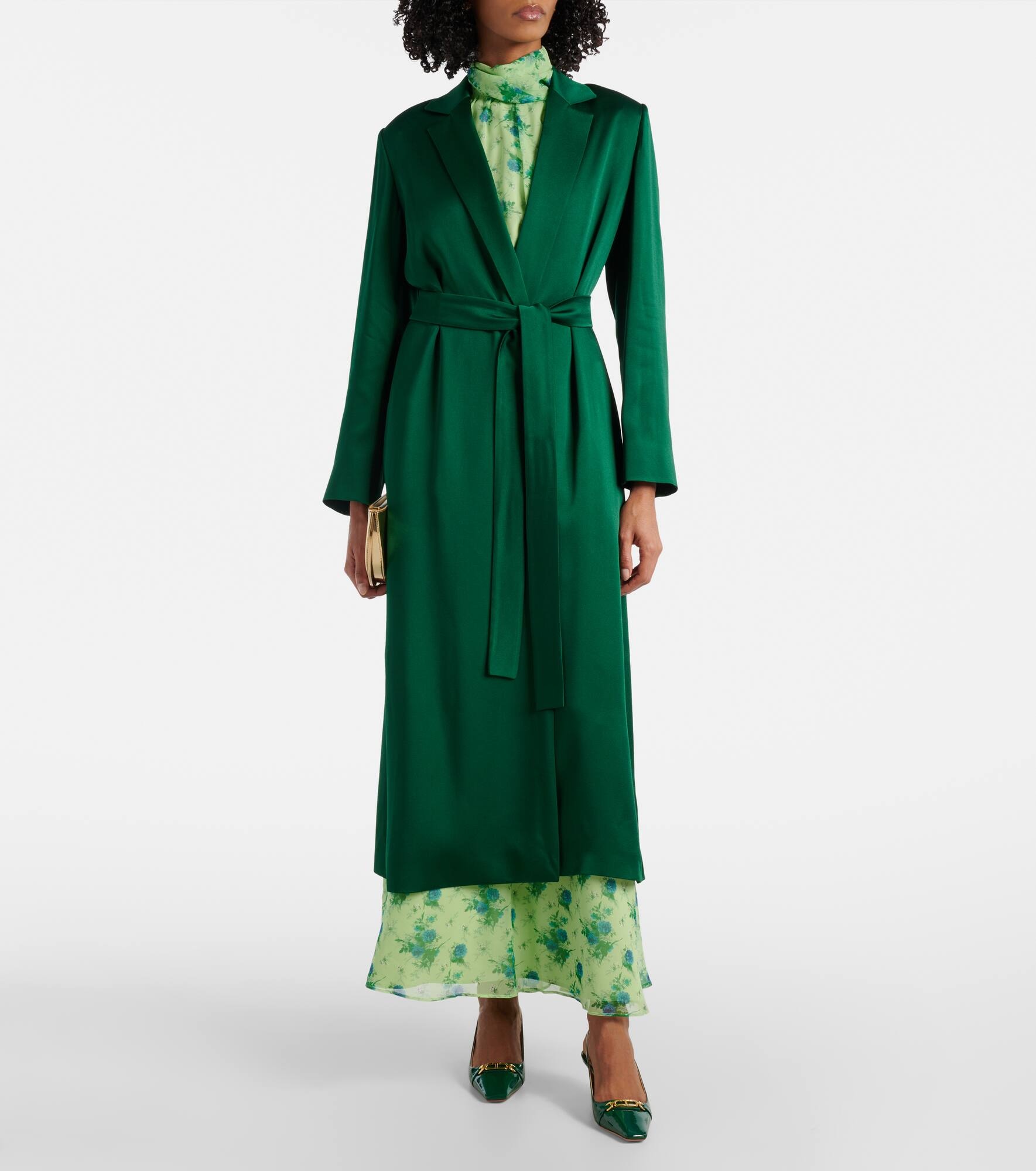 Giselda satin wrap coat - 7