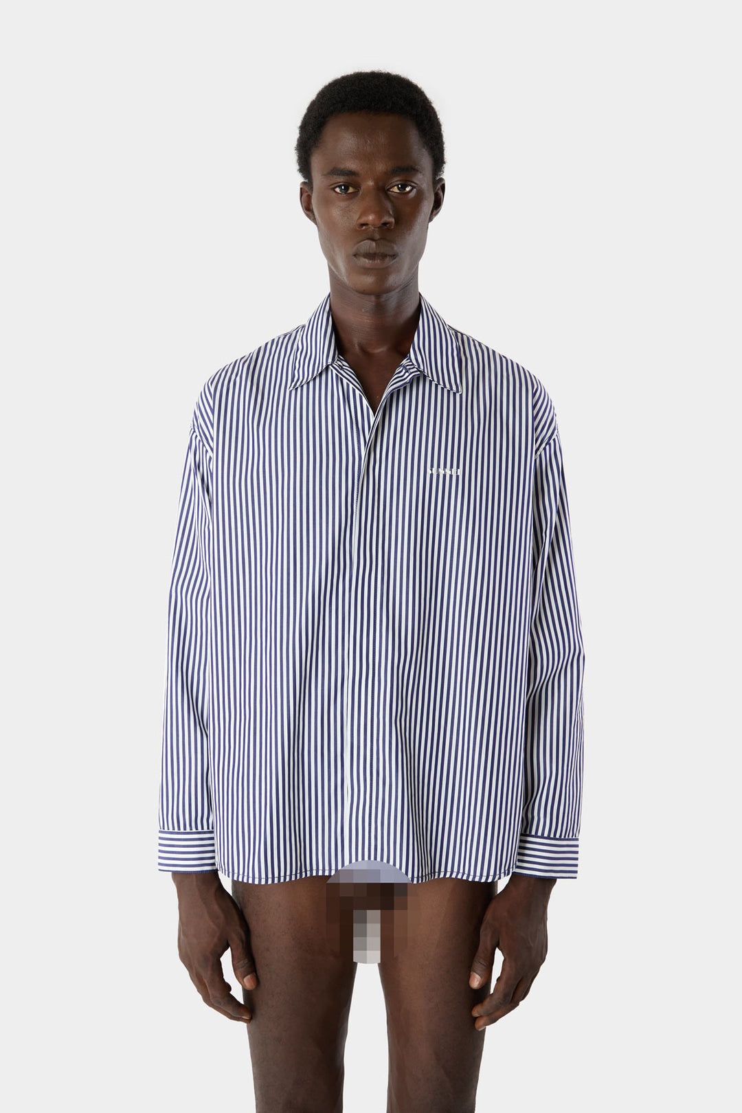 OVER SHIRT / blue & white stripes - 3