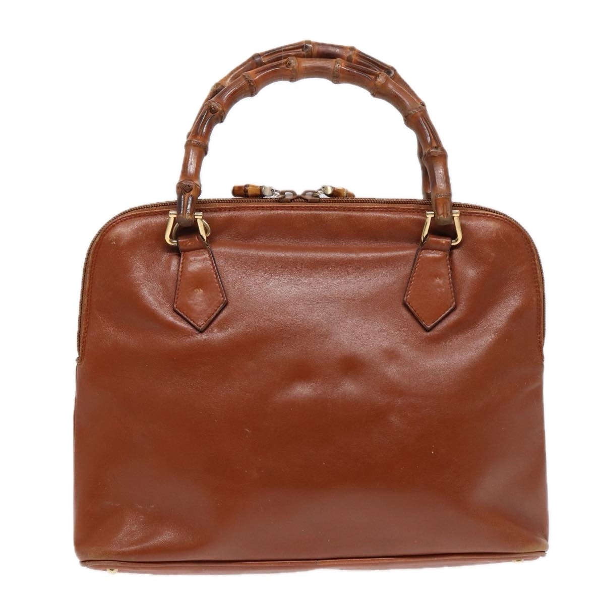 GUCCI Bamboo Hand Bag Leather Brown Gold 000 1186 000 1186 - 2