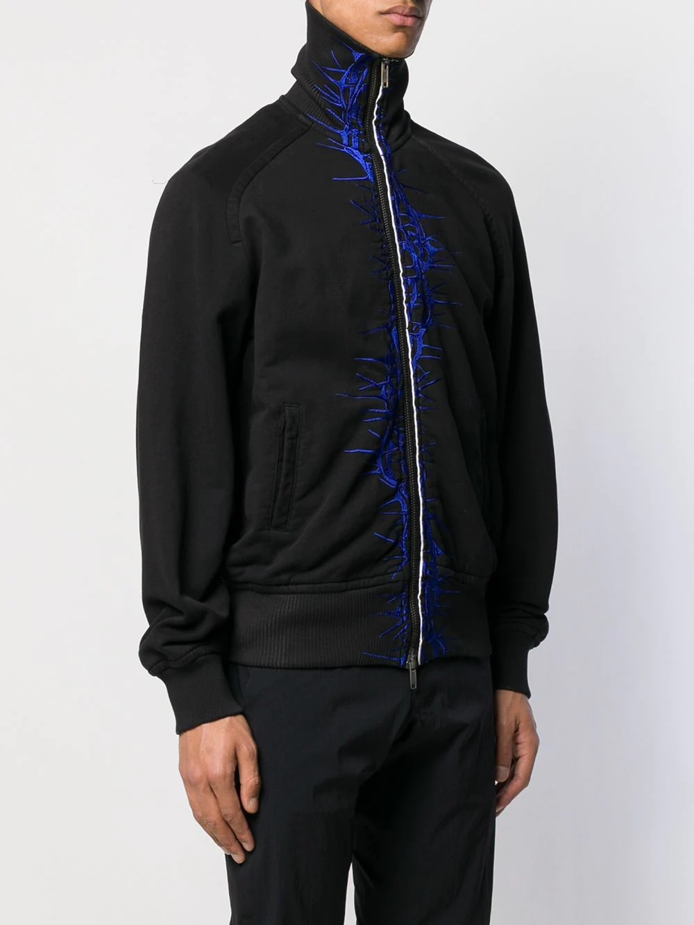 embroidered zipped jacket - 3