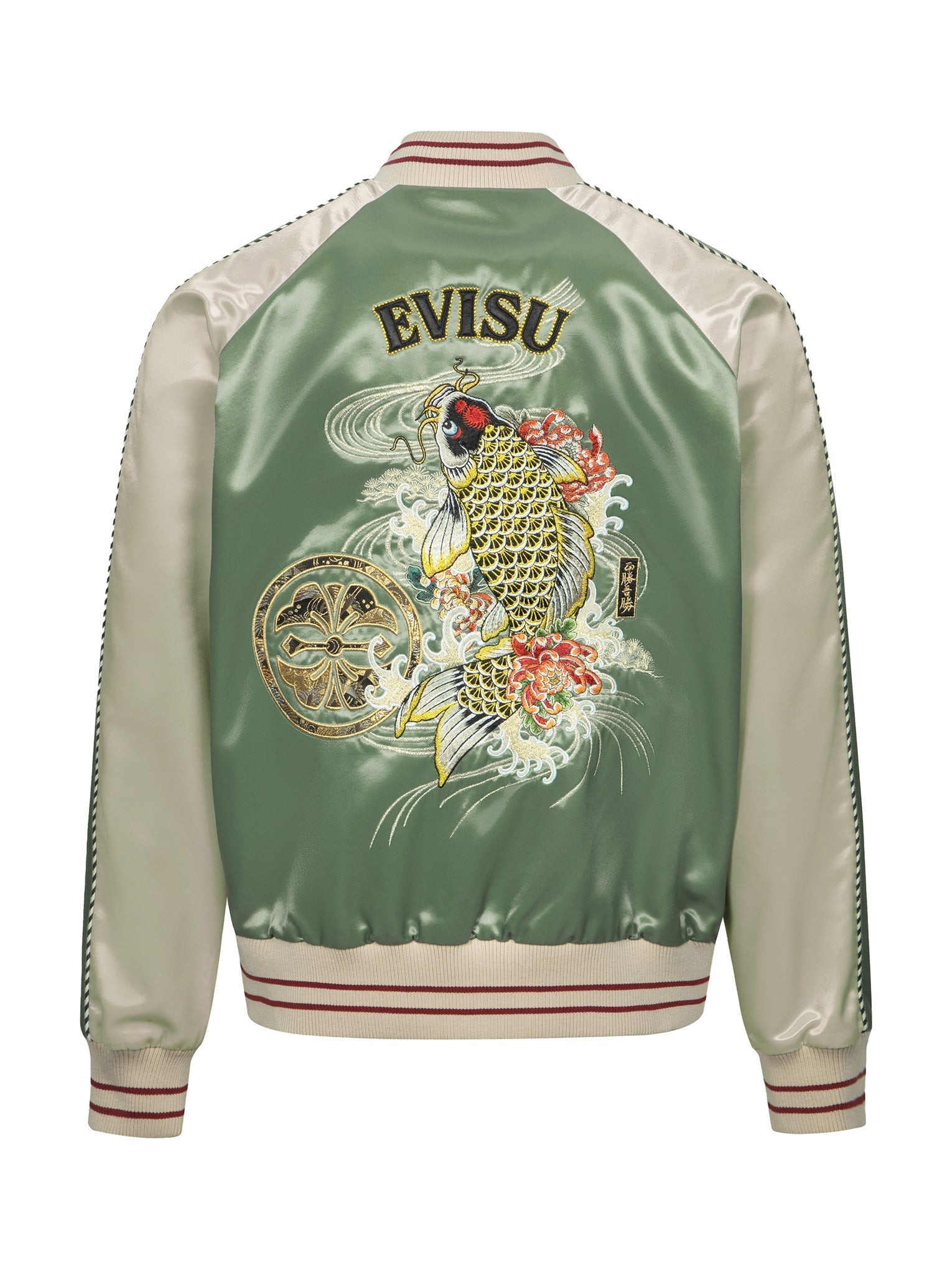 KAMON BROCADE APPLIQUÉ AND CARP EMBRODIERY RELAX FIT SOUVENIR JACKET - 14