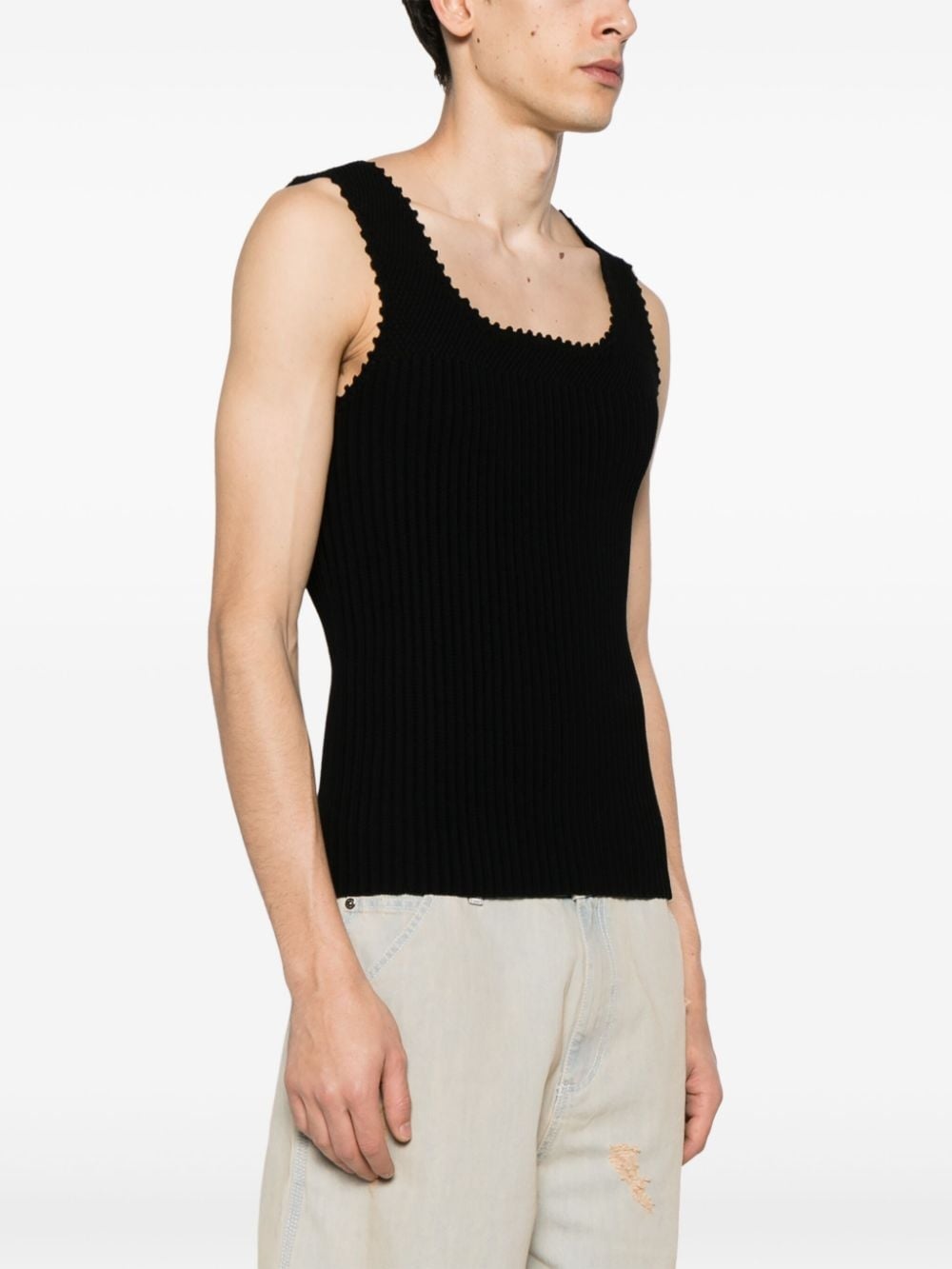 crochet-knit cotton vest - 3