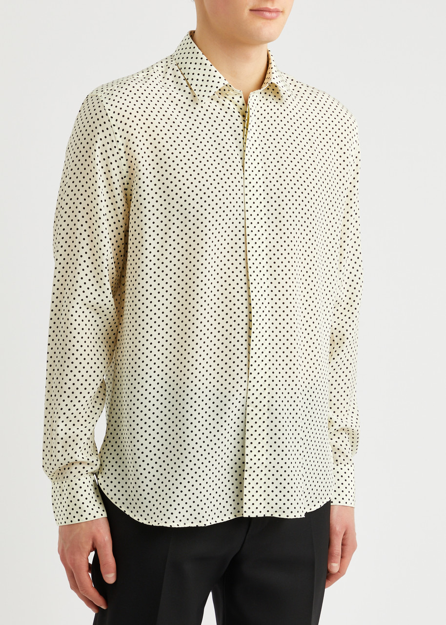 Polka-dot printed silk shirt - 2