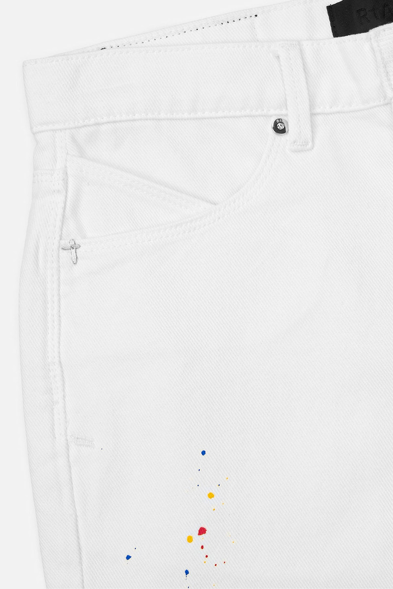 JAMIE WIDE LEG FLARE JEAN | WHITE TRI PAINT 3