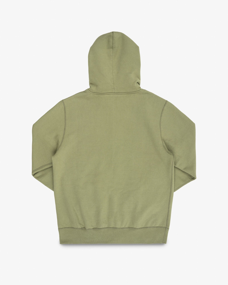 14OZ ULTRA HEAVYWEIGHT LOOPWHEEL COTTON ZIP UP HOODIE - OLIVE 5