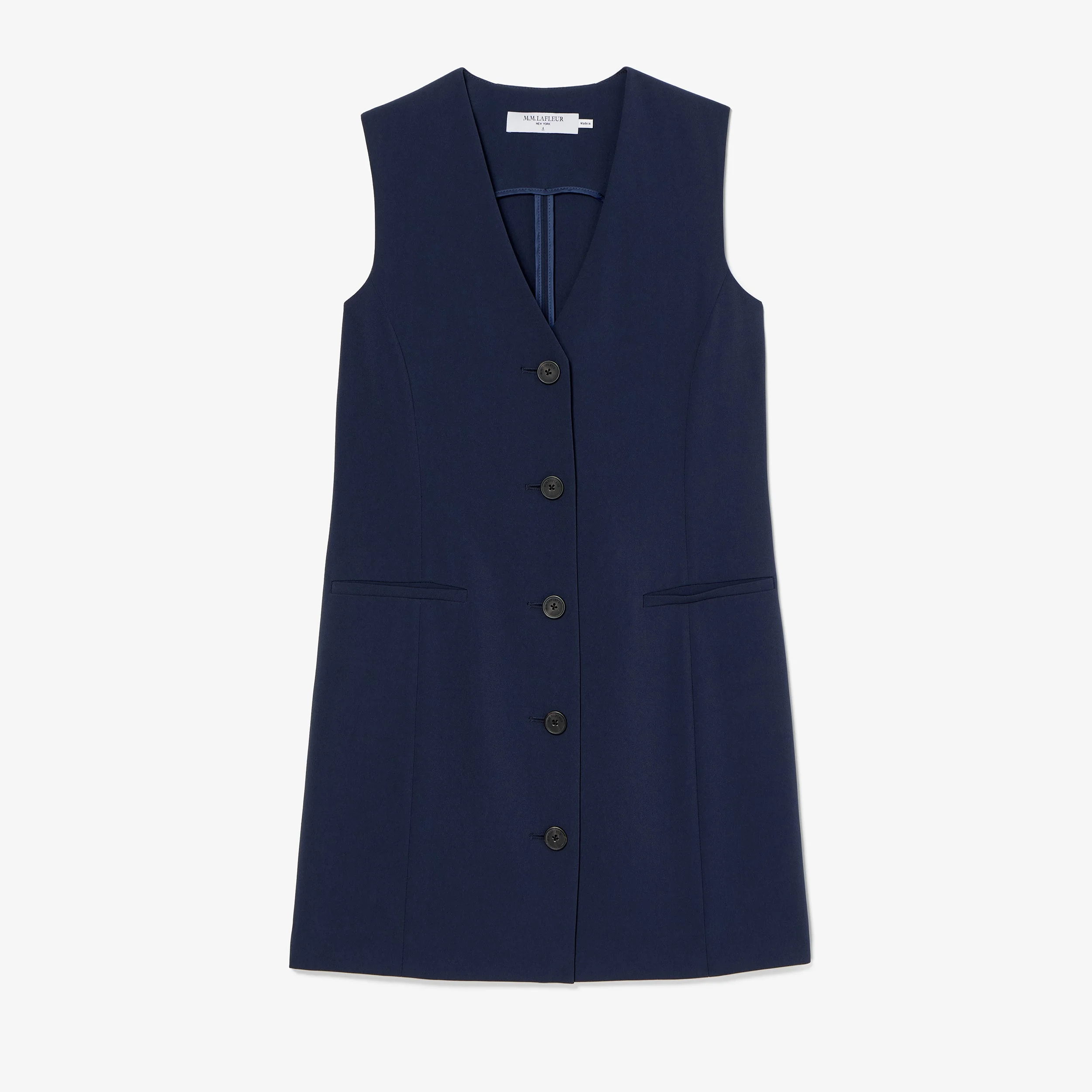 Blanca Vest Dress - Everyday Crepe with Topstitch - 1