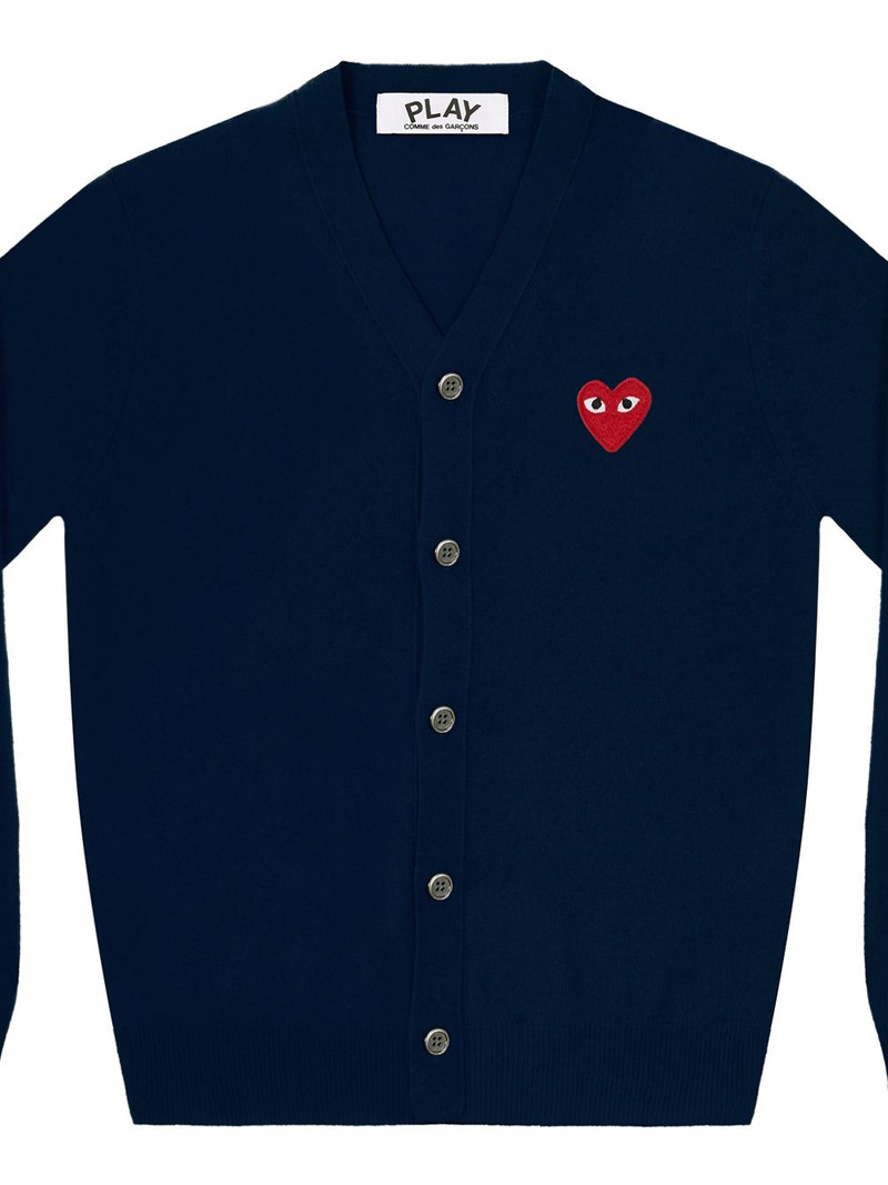 Comme des Garçons PLAY heart-emblem V-neck cardigan outlook
