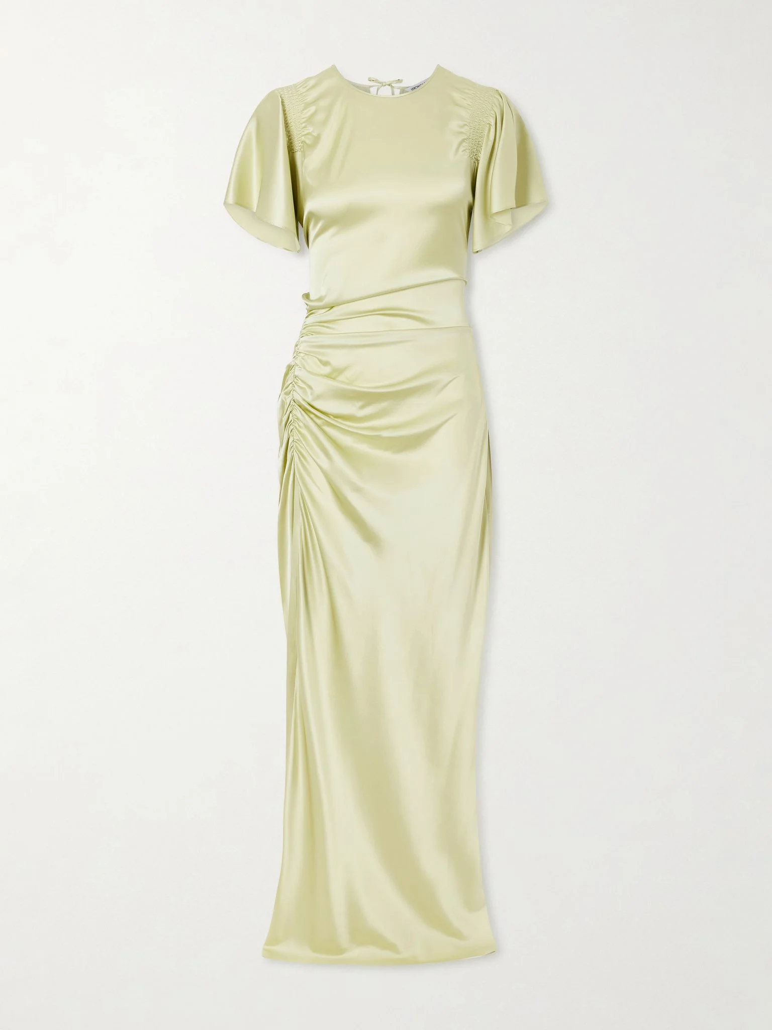 Silk-blend satin gown Light green - 1