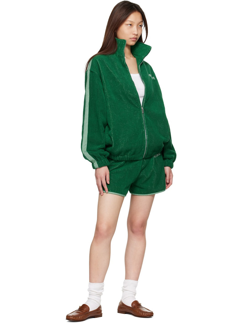 VERSACE Green Cotton-Terry Jacquard Zip Jacket outlook