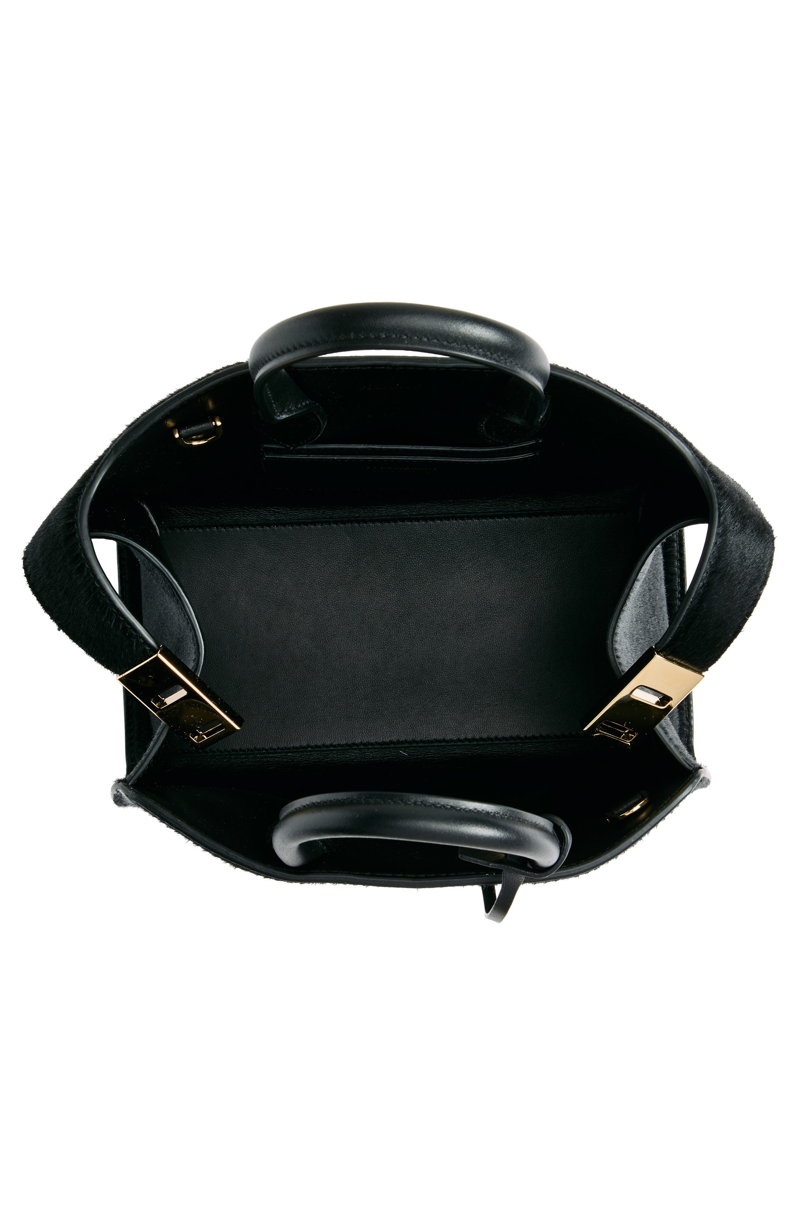 FERRAGAMO Mini Hug Genuine Calf Hair Top Handle Bag in Nero at Nordstrom - 3