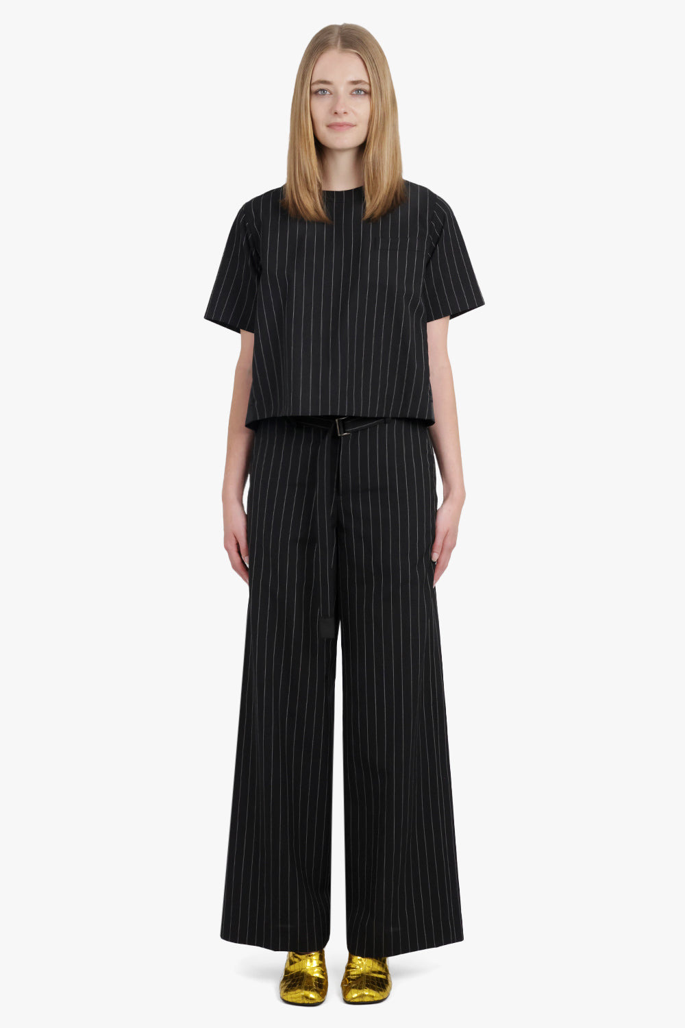 CONTRAST S/S PULLOVER STRIPE TOP | BLACK/WHITE - 3