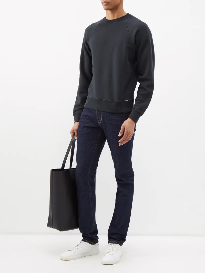 Garment-dyed crew-neck sweatshirt - 1