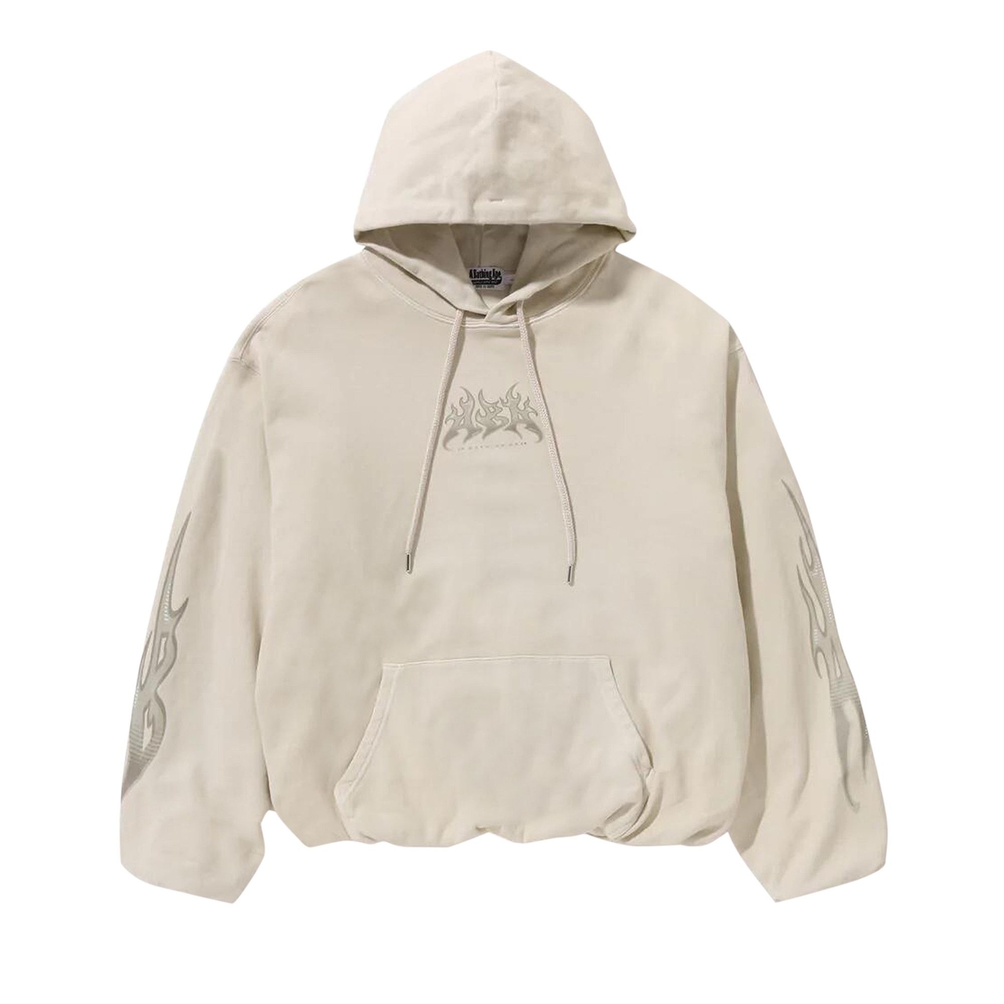 BAPE Flame Garment Dyed Pullover Hoodie 'Ivory' - 1