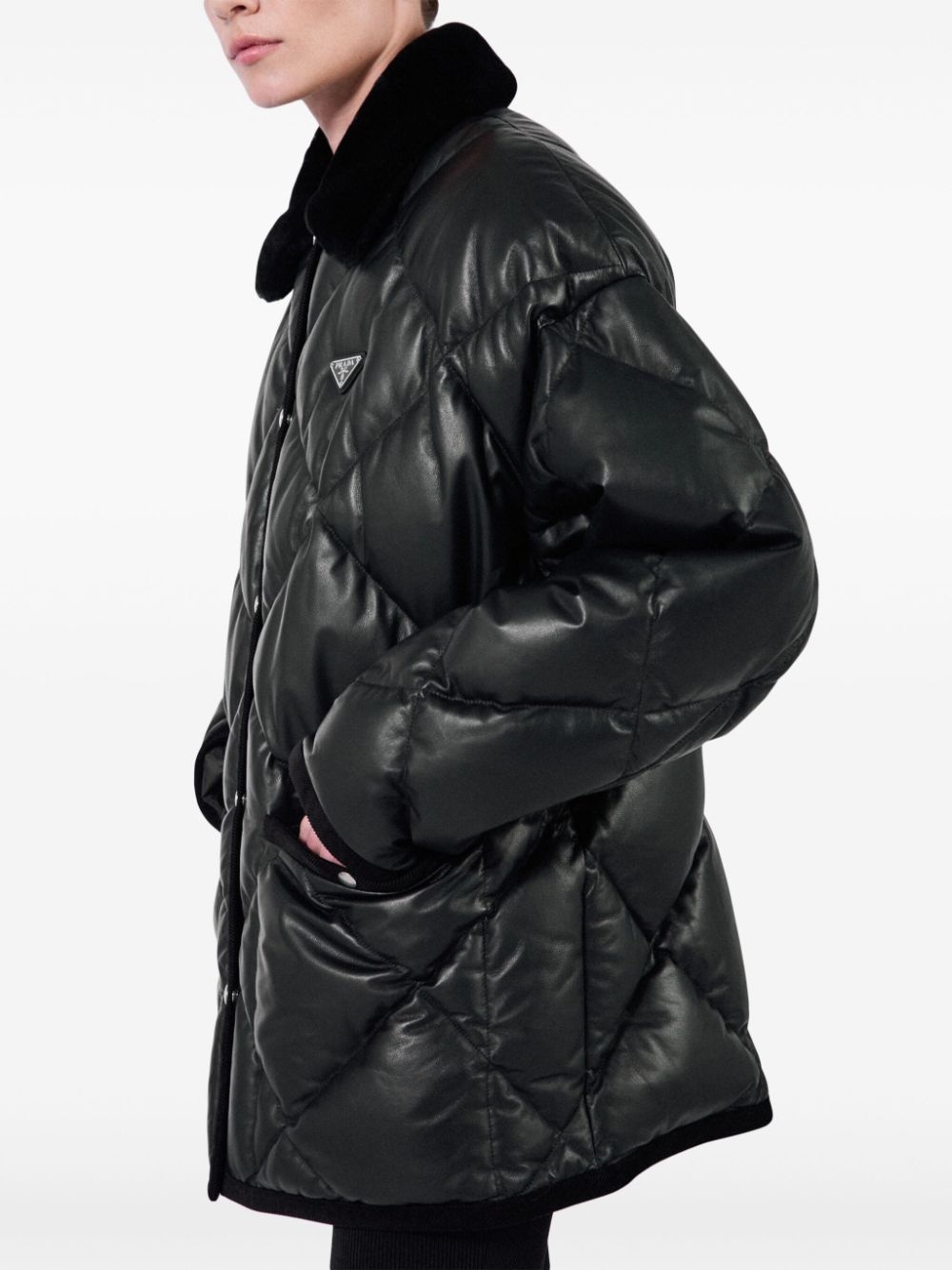 quilted leather jacket - 4