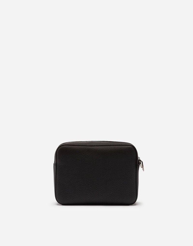 Calfskin Palermo clutch with branded plate 3