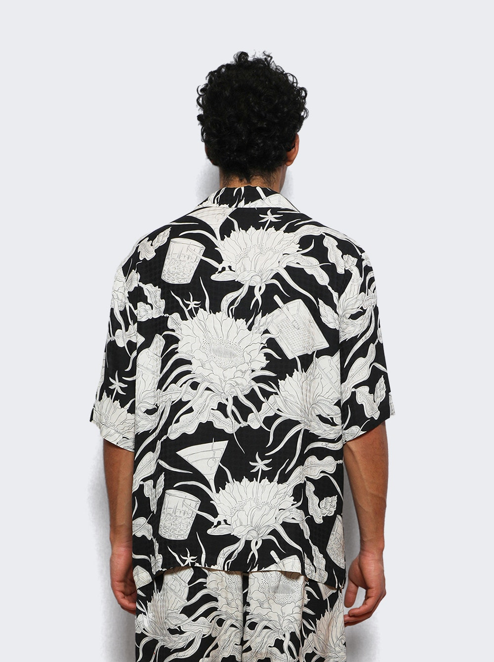 Floral Bowling Shirt Black - 4