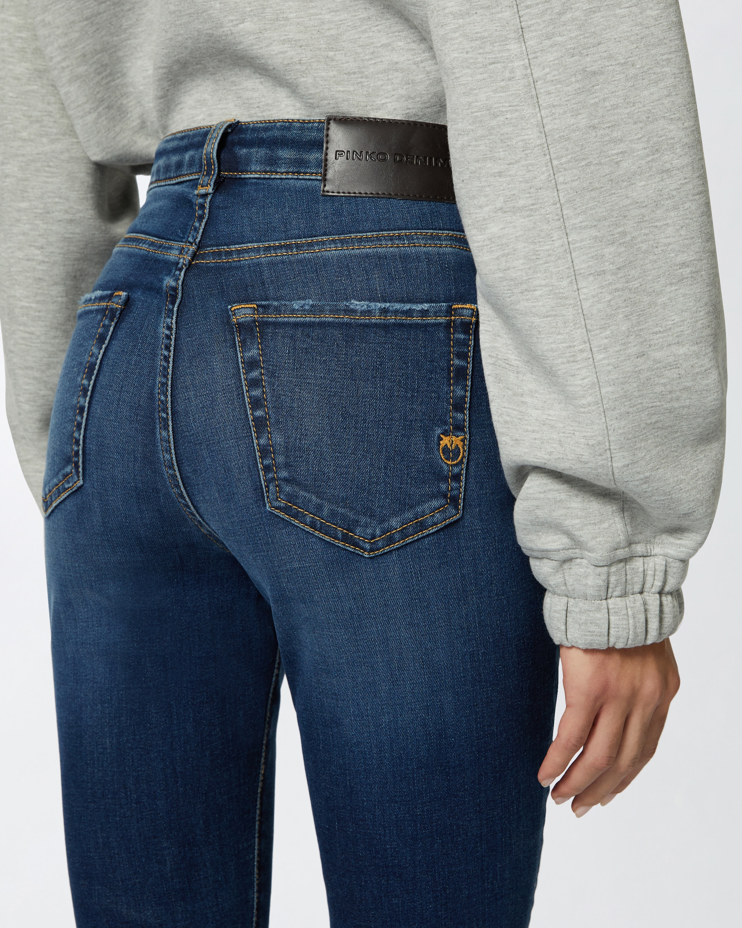 FITTED JEANS IN BLUE STRETCH DENIM - 5