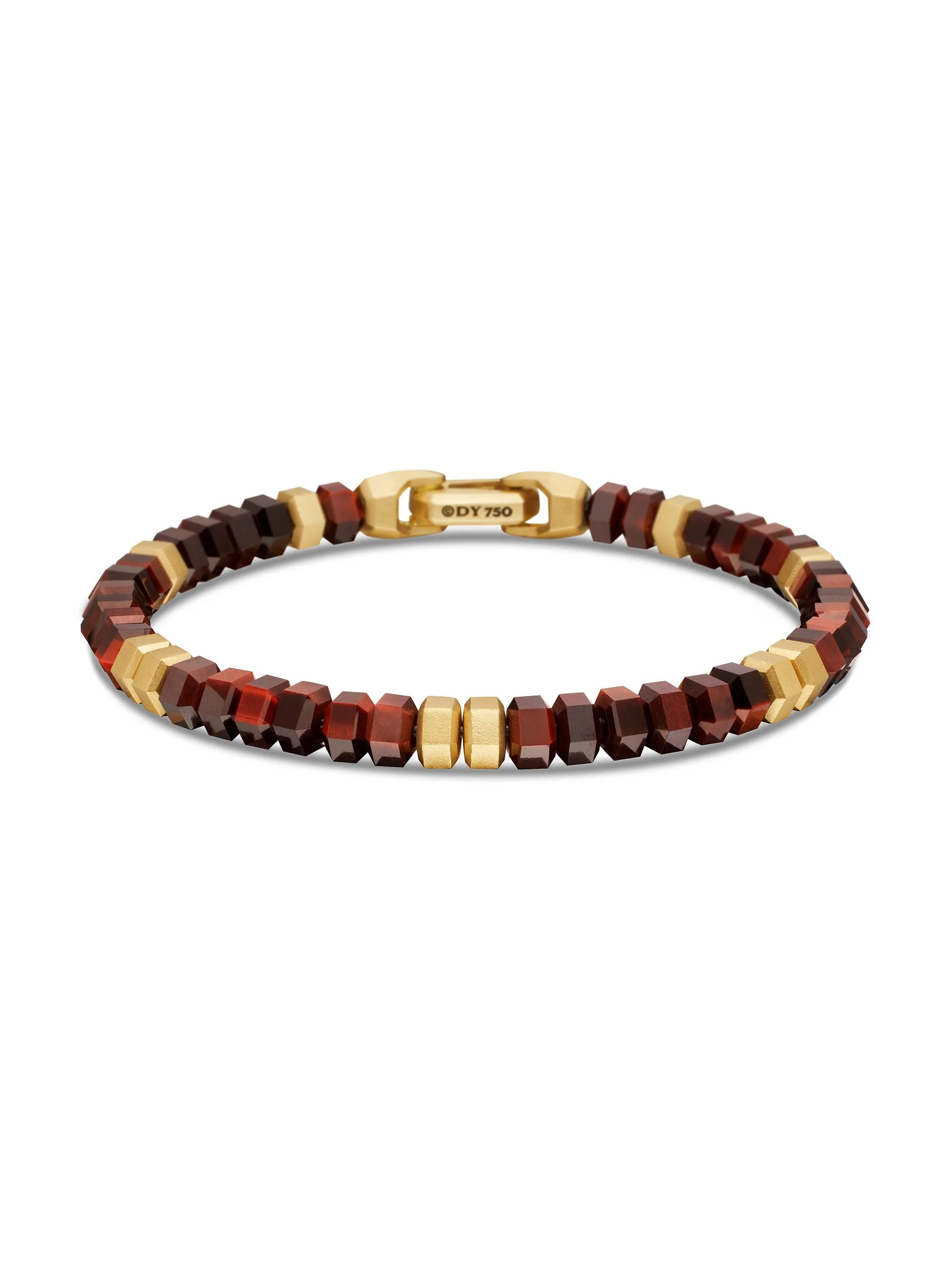Men's Hex Bead Bracelet - Red Tigers Eye - 1