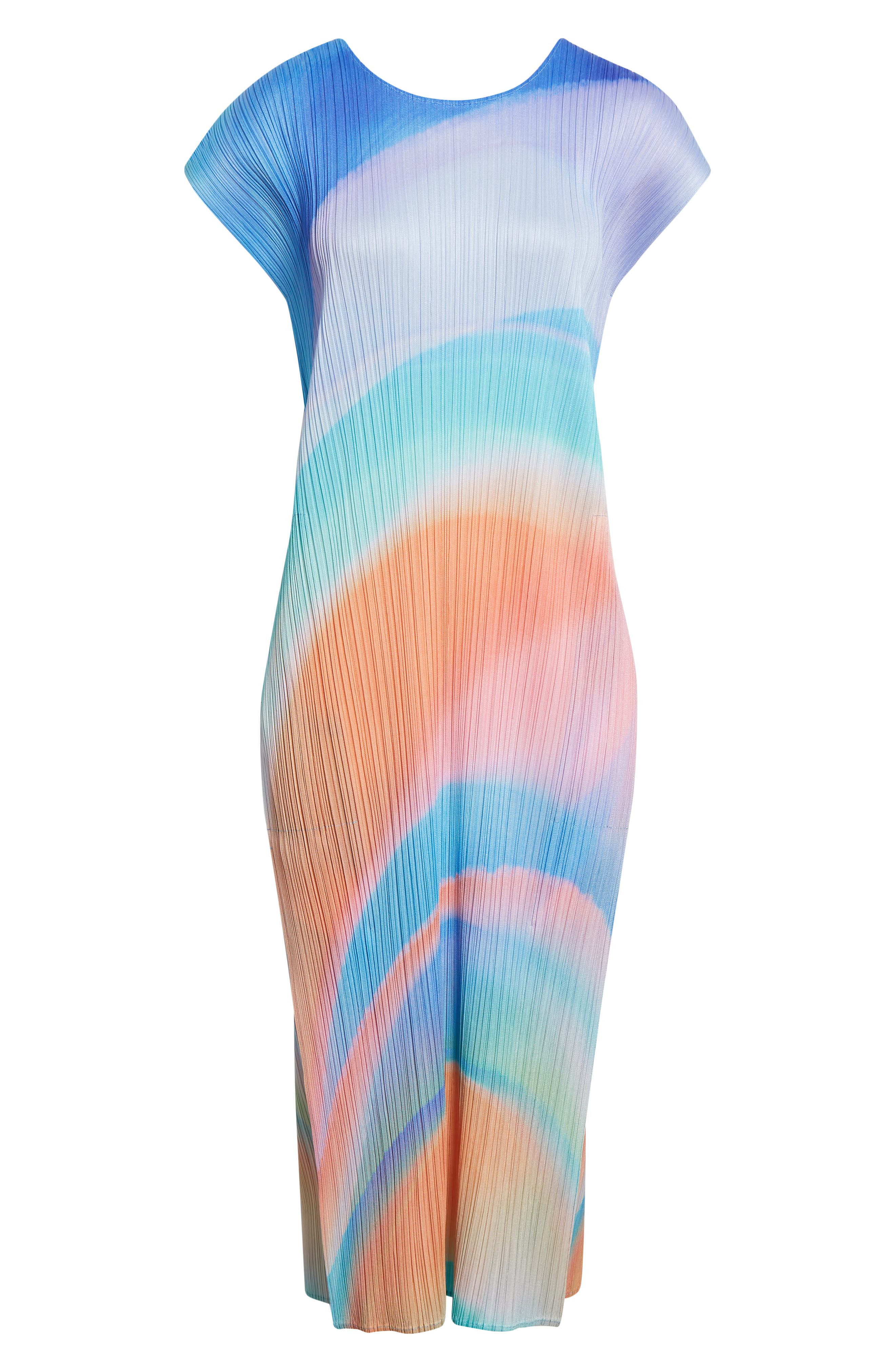 Pleats Please Issey Miyake Groove Pleated Midi Dress in Blue at Nordstrom - 5