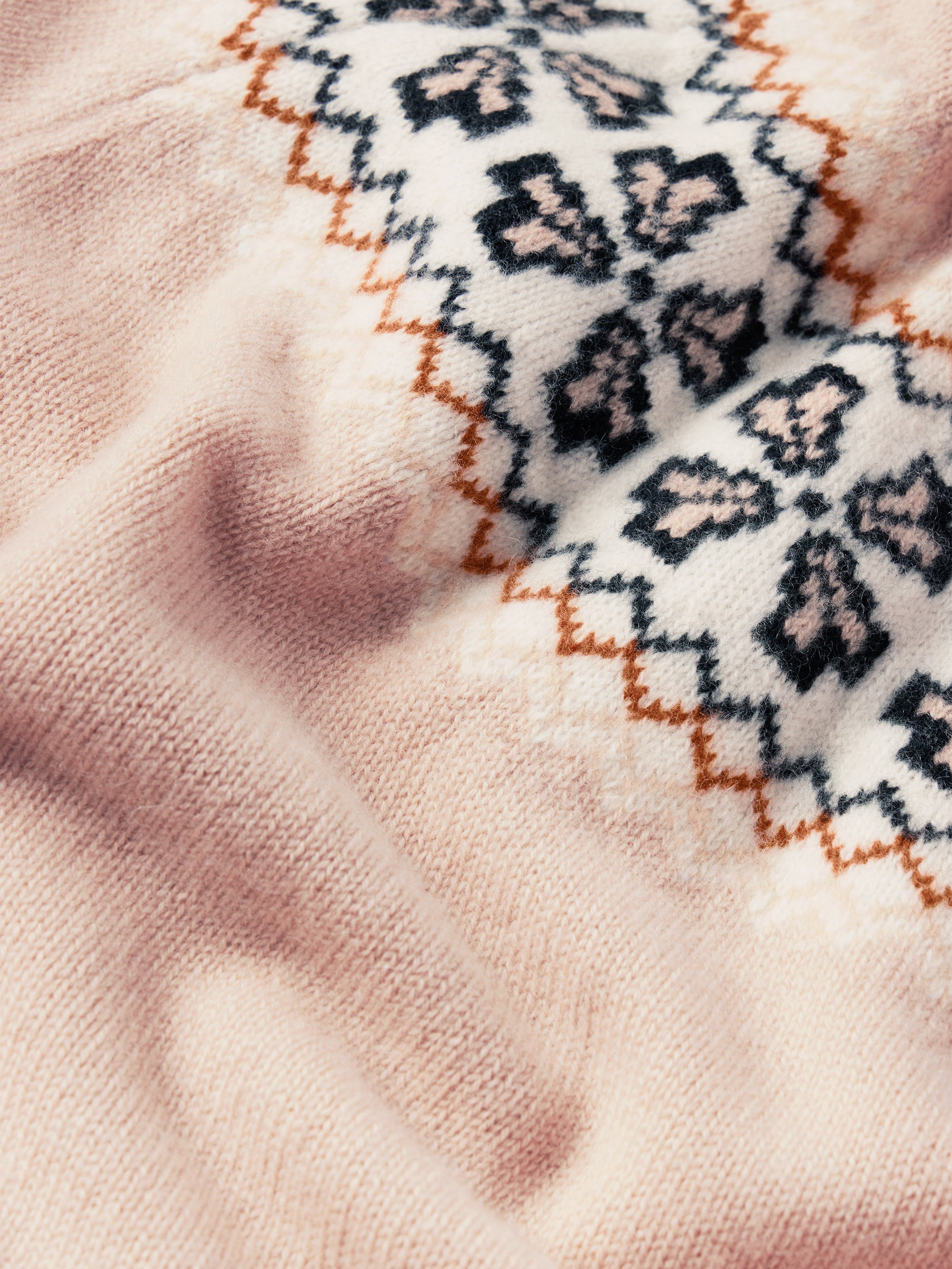 The Cashmere Fairisle Sweater in Pink Sand - 7