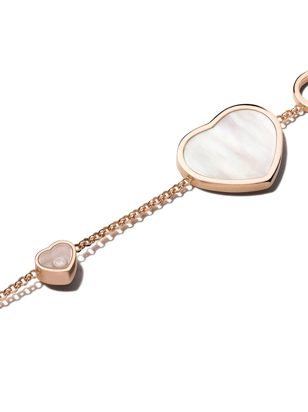 18kt rose gold Happy Hearts mother of pearl and diamond bracelet - 3