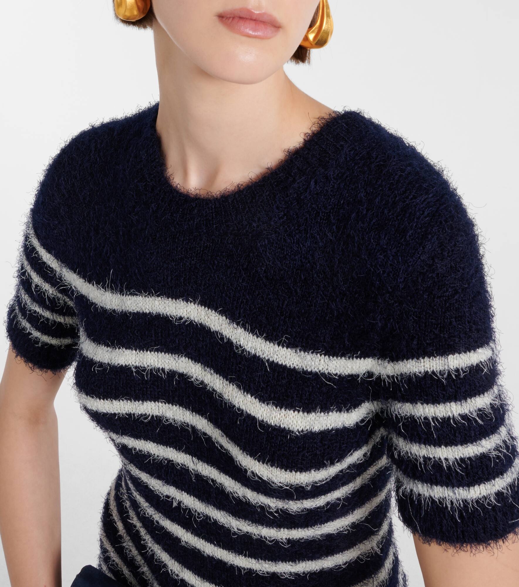 Helen striped silk and cashmere midi dress - 4