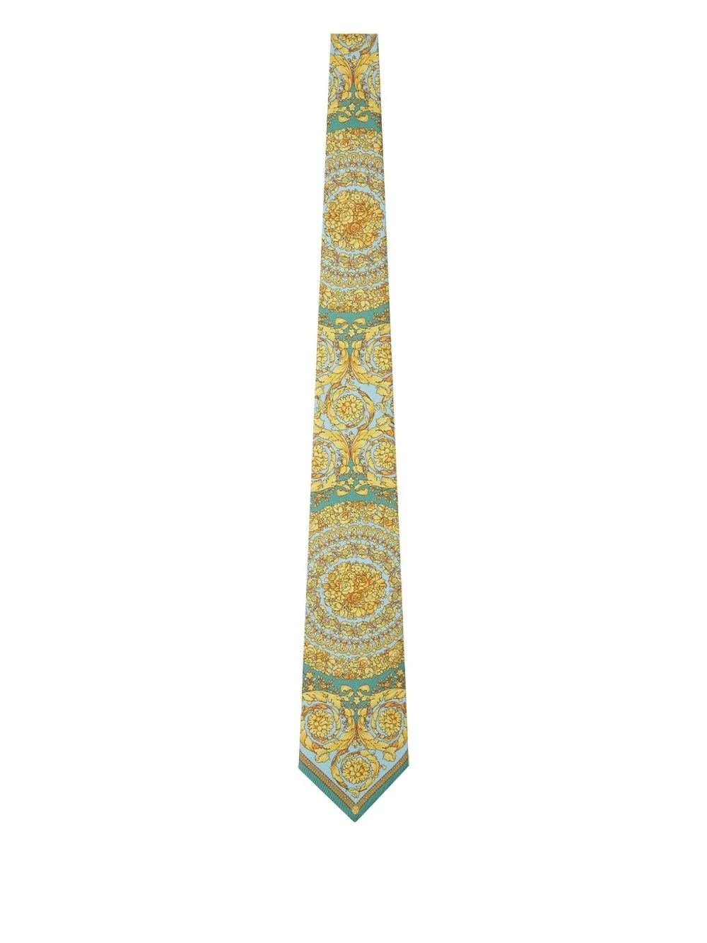 Barocco-patterned silk tie - 1